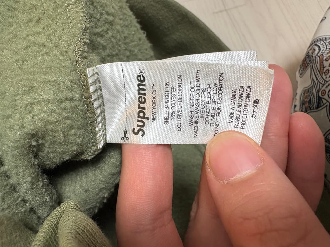 [L] 슈프림 S로고 후드집업 라이트 올리브 판매합니다. 상품이미지4