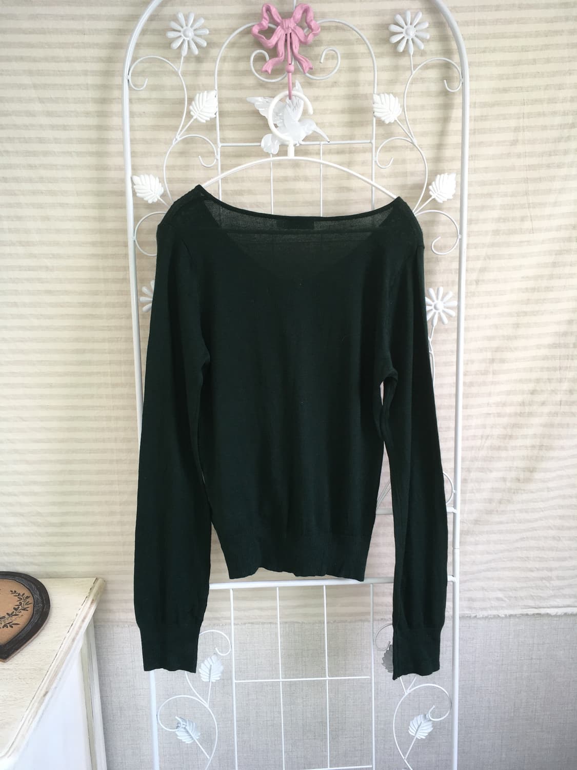 jpn vintage 딥 그린 리본 가디건 y2k 스트릿 갸루 펑키 상품이미지5