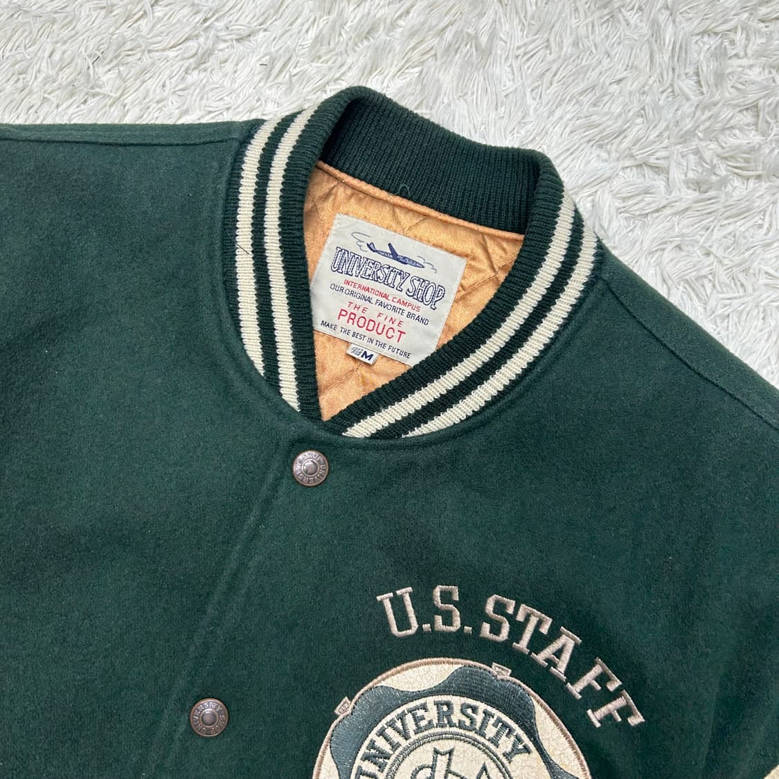 90’s 레더암 바시티 자켓 (M) 상품이미지4