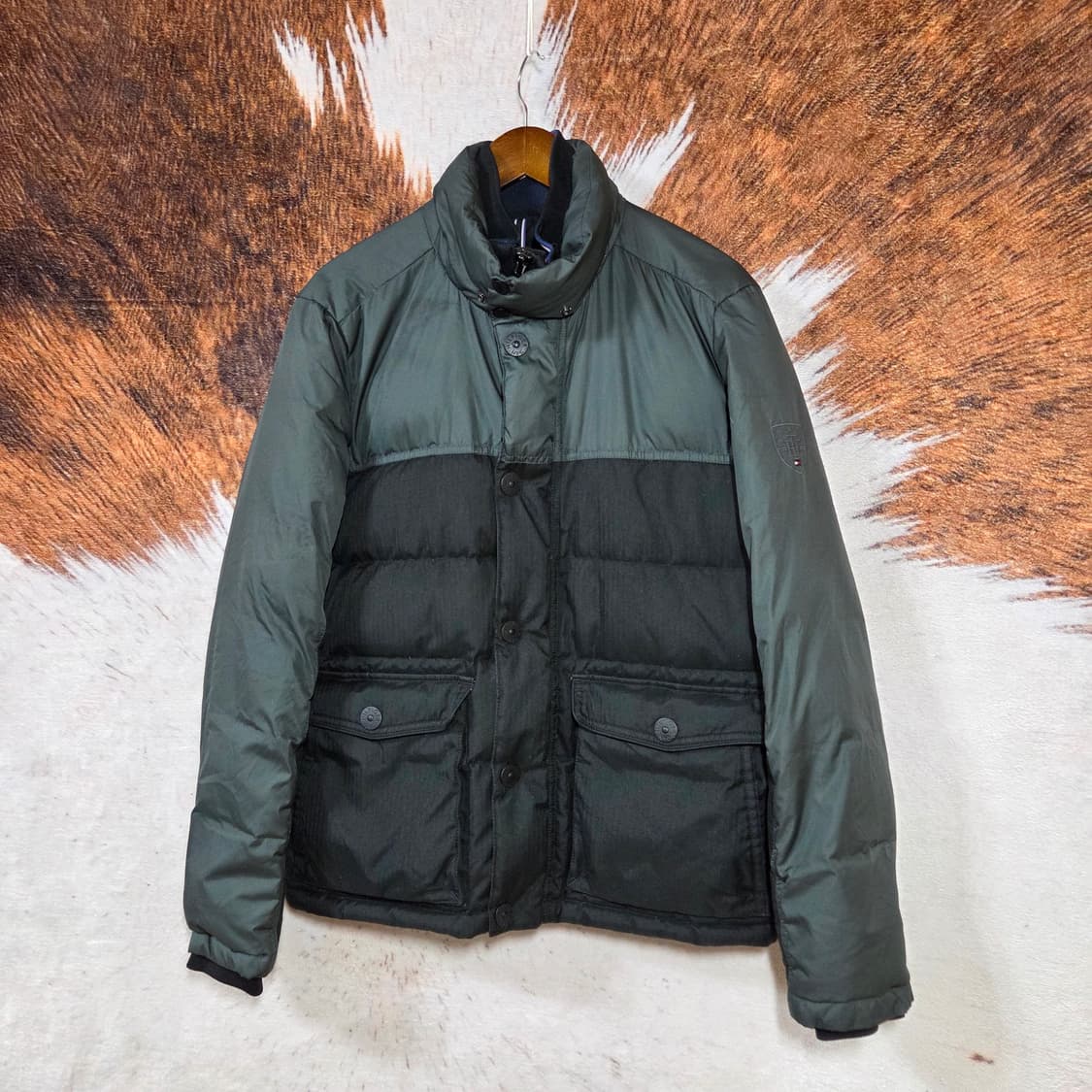 타미힐피거 배색 다운 패딩 점퍼 상품이미지1