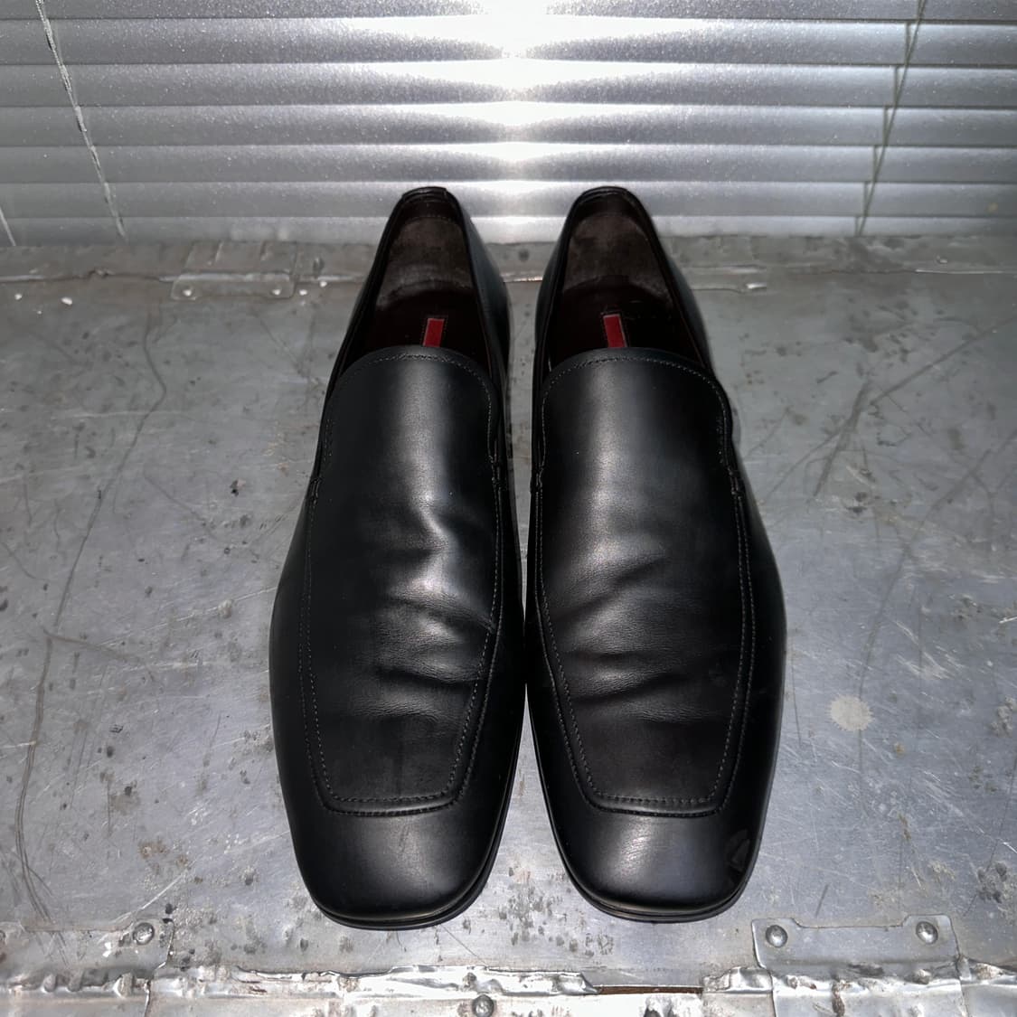 00s 빈티지 블랙 프라다 스포츠 스퀘어 토 로퍼 풀박스 상품이미지5