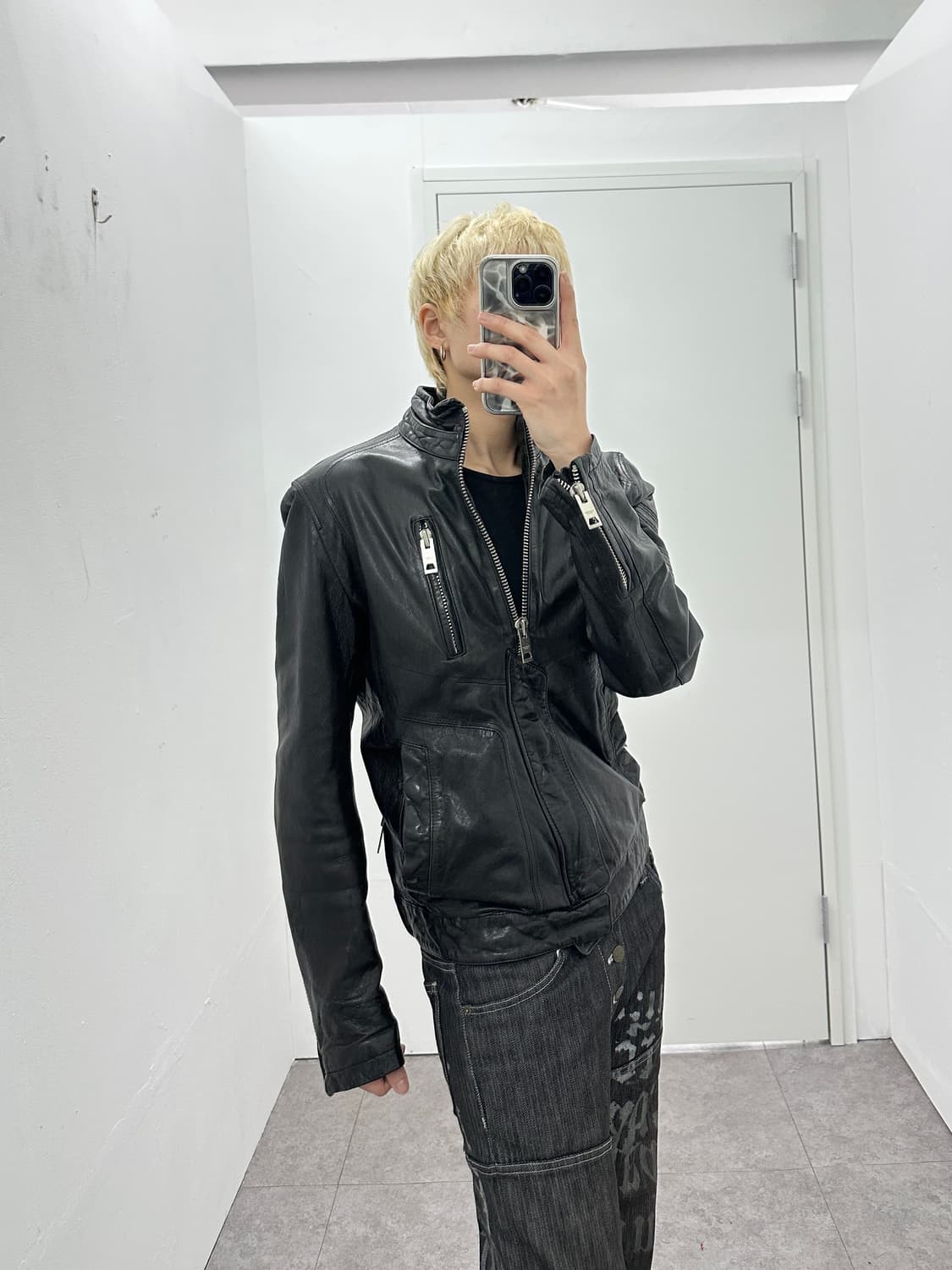 Sheepskin leather gimmick 2way jacket 상품이미지2