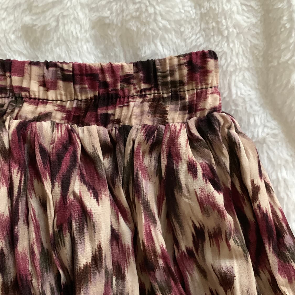 빈티지 이자벨마랑 스타일 핑크 레오파드 패턴 플리츠 롱스커트 상품이미지2