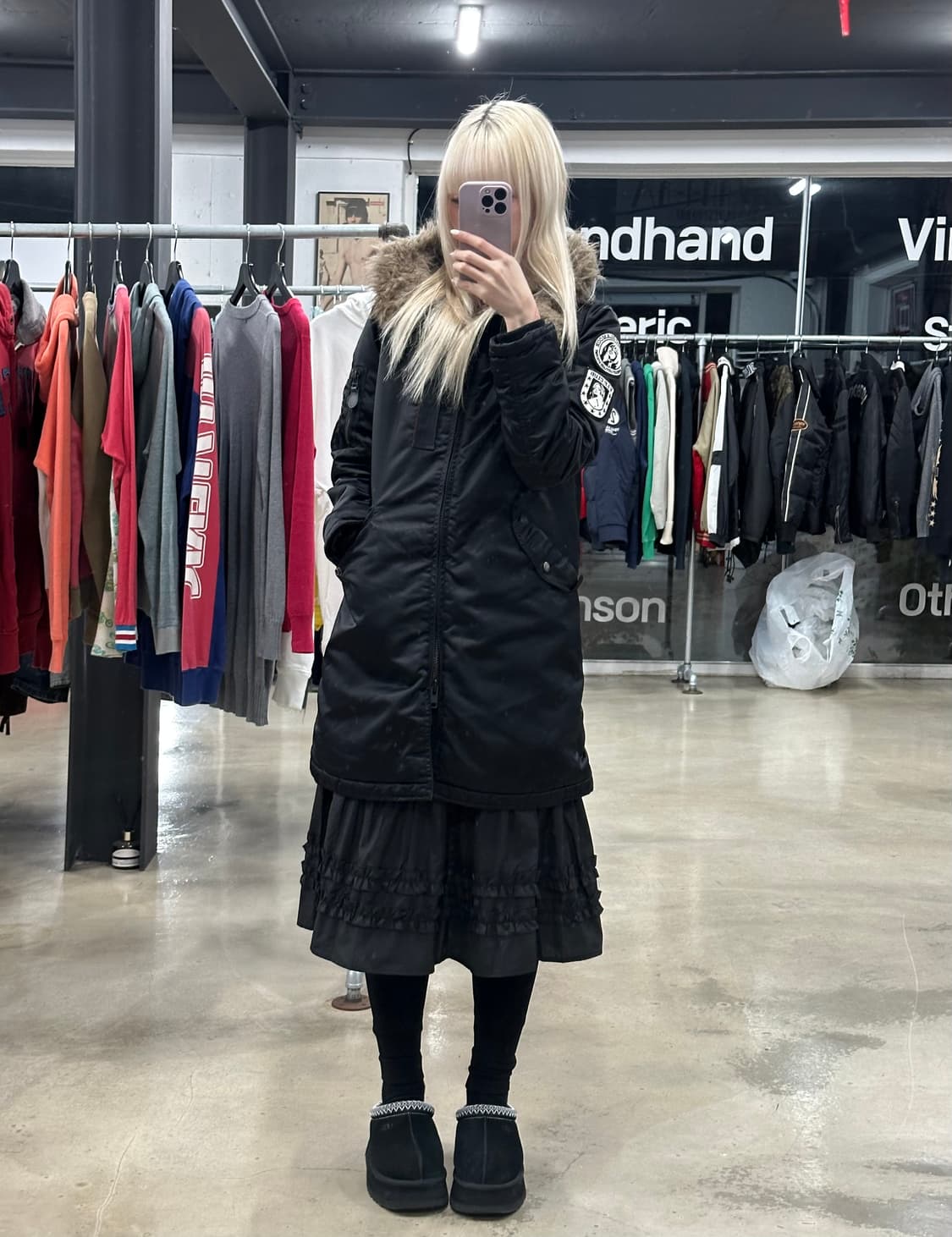 히스테릭 글래머 n-3B 모티브 패딩 자켓 상품이미지2