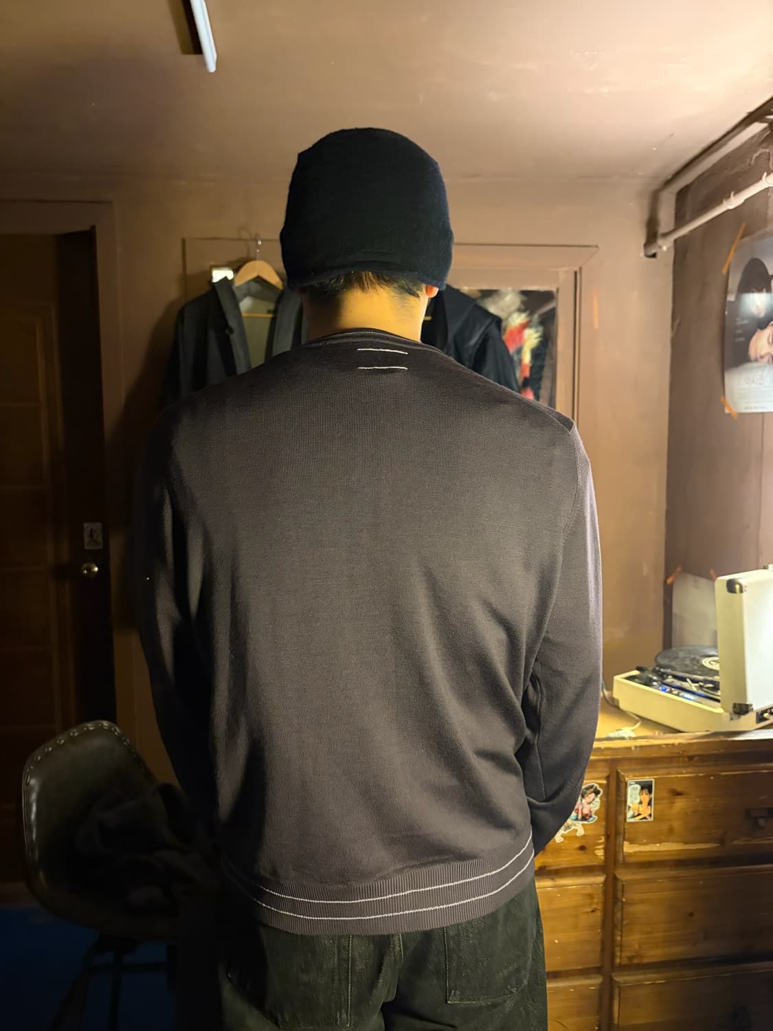 Armani collezioni purple wool vneck knit 상품이미지5