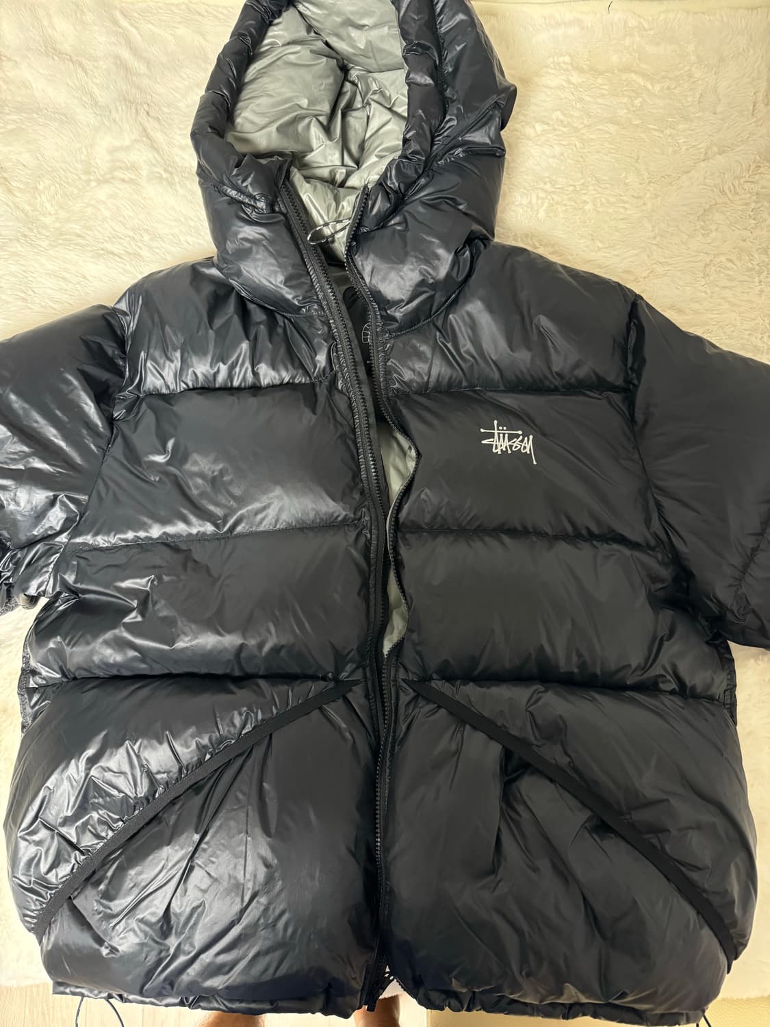 스투시 다운 파카 마이크로 립스탑 팬텀 블랙 L 상품이미지1