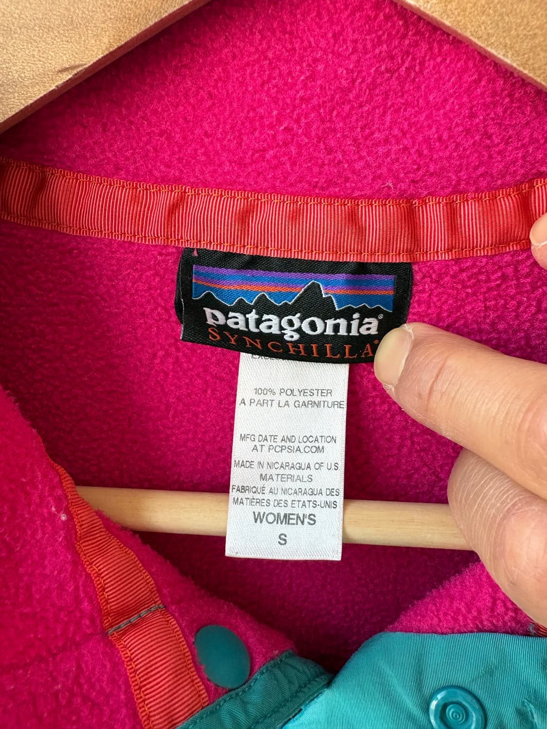 빈티지 파타고니아 신칠라 플리스 핑크/틸 상품이미지7