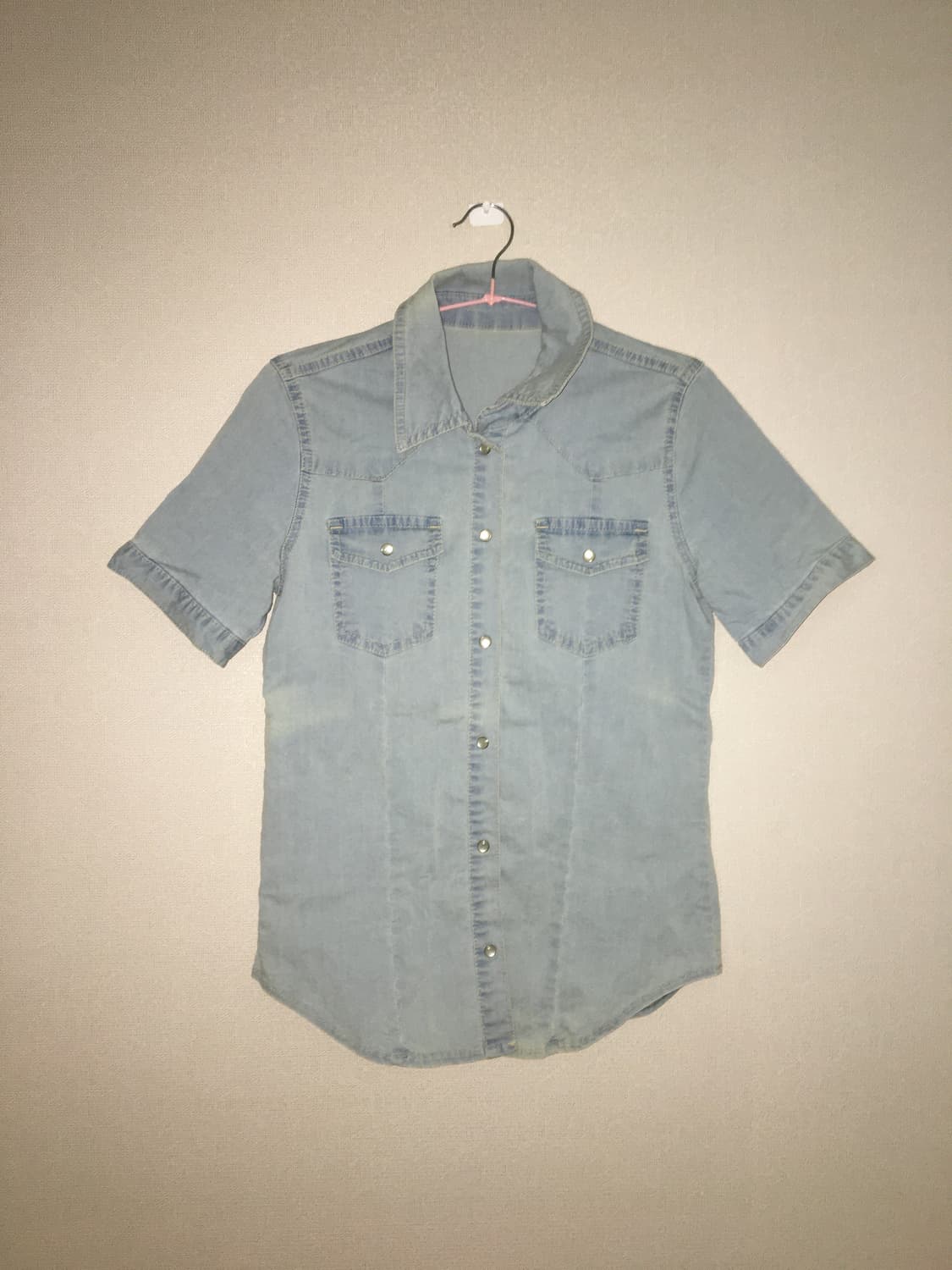 데님 연청 버튼 셔츠 상품이미지1