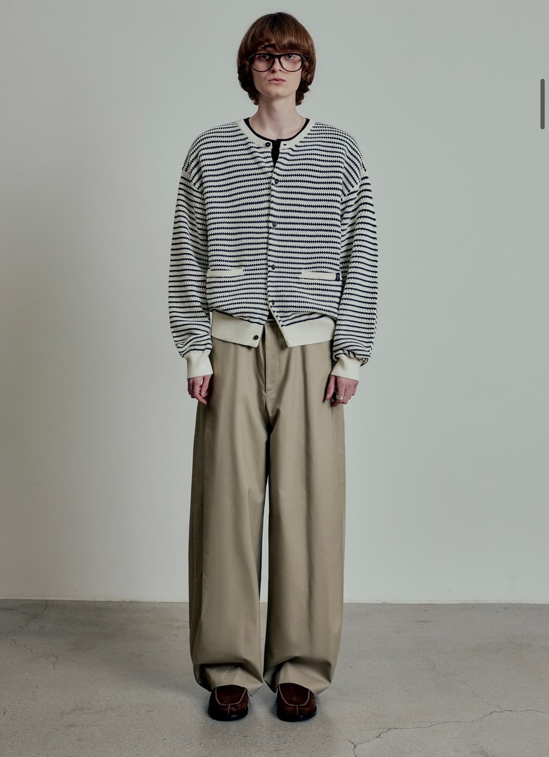 엘무드 브레통 스트라이프 라운드 가디건 46 상품이미지3