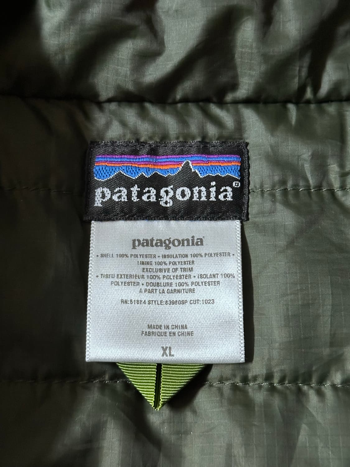 파타고니아 Retro Down 3/4 zip 글리세이드 라임/올리브 상품이미지4