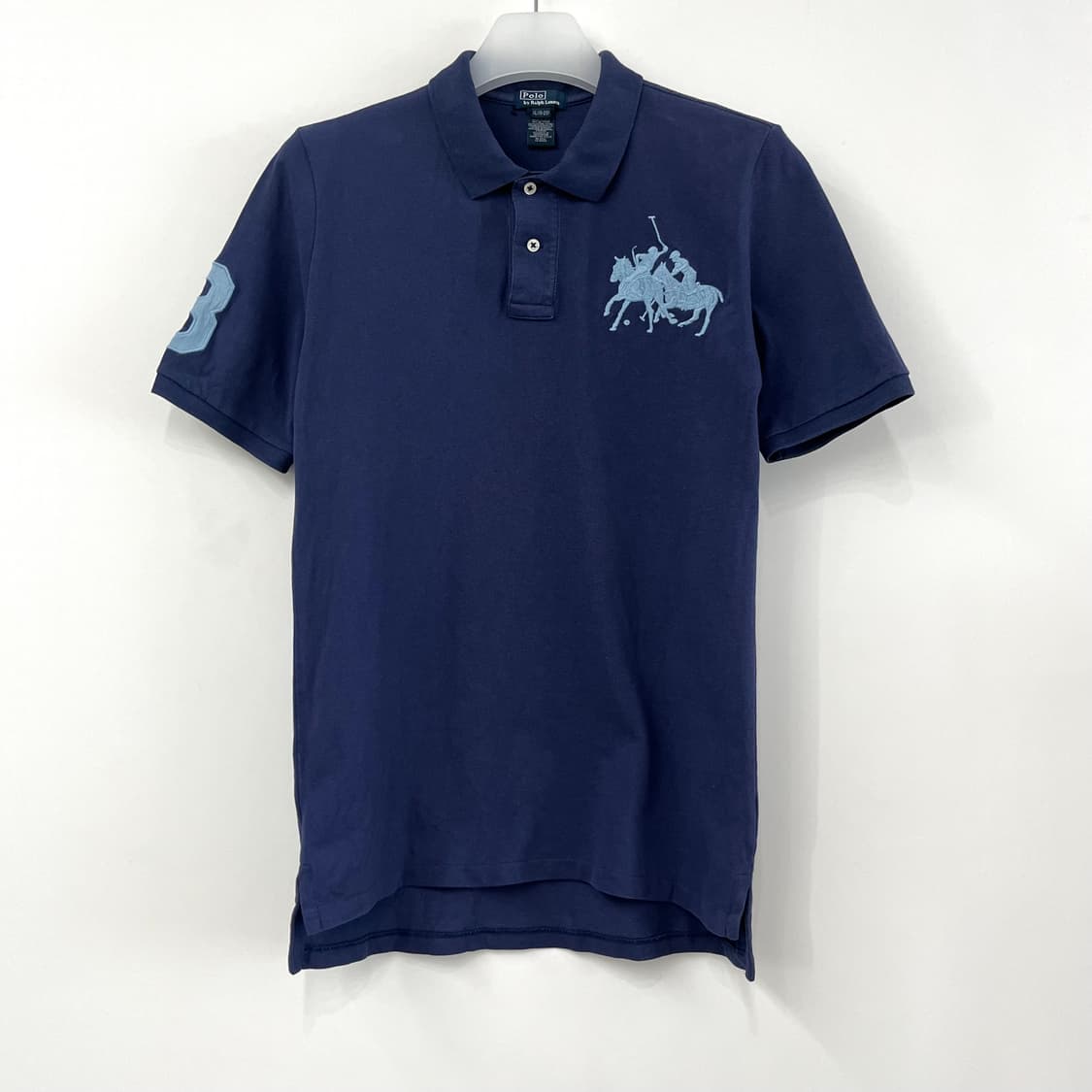 폴로 랄프로렌 하늘색 빅포니 네이비 카라 티셔츠 상품이미지2
