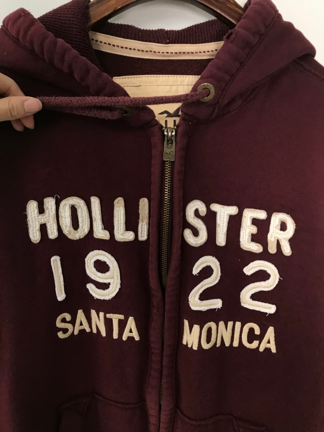 홀리스터 y2k 와투케 버건디 후드집업 상품이미지4