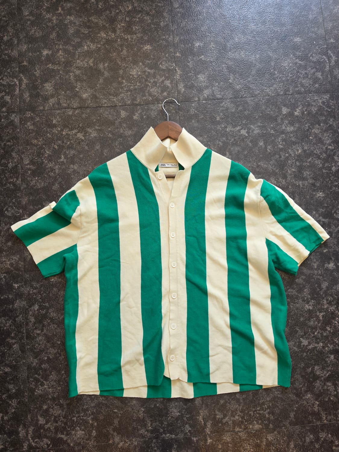 자라 스트라이프 반팔 니트 폴로티셔츠 -L 상품이미지1