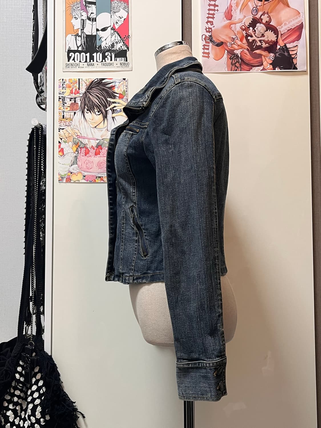 빈티지 워싱 크롭 청자켓 상품이미지3