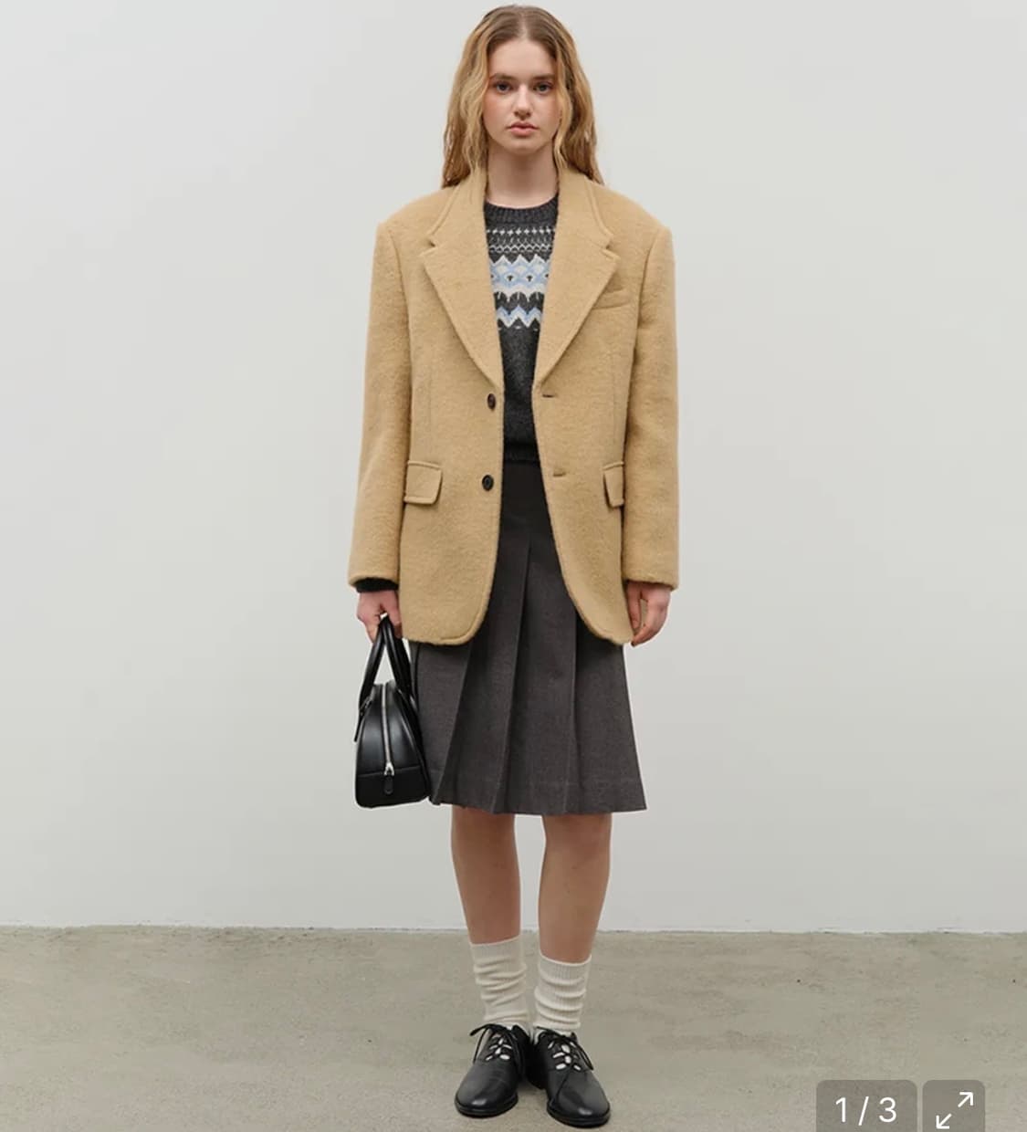DUNST UNISEX ALPACA BLAZER COAT CAMEL 상품이미지1