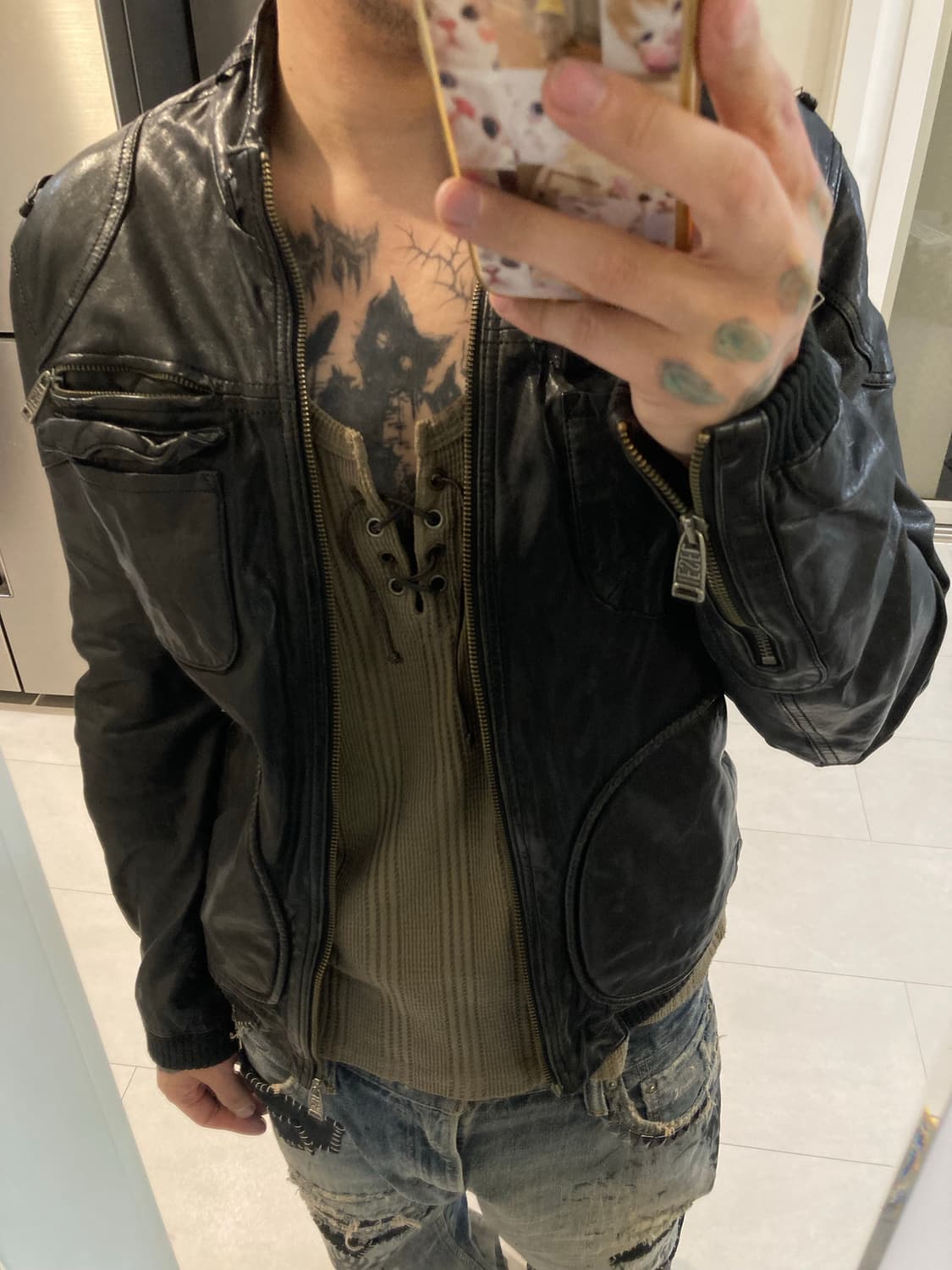 디젤 바이커 가죽 자켓 상품이미지2