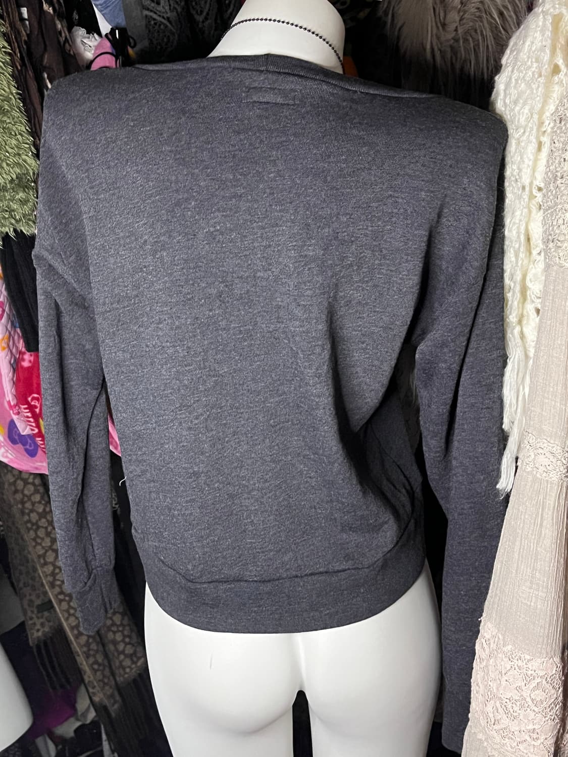 모리 그레이 리본 맨투맨 탑 jpn 상품이미지2