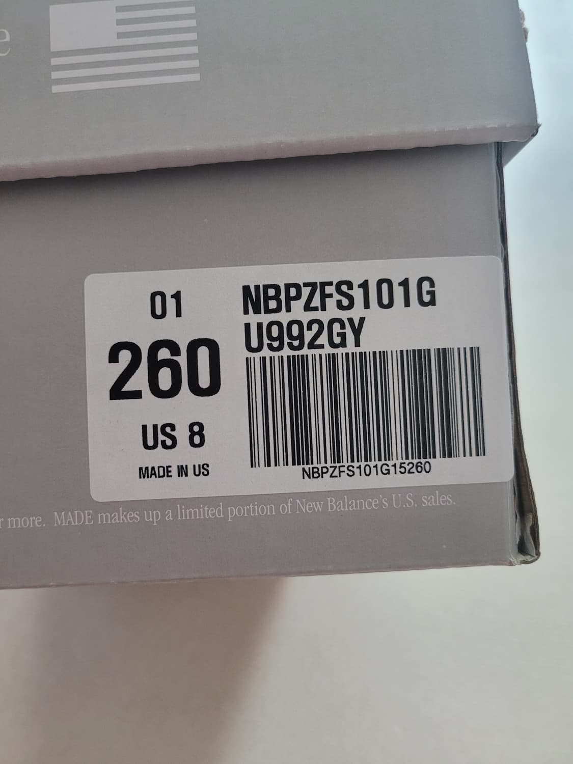 뉴발란스 992 그레이 260 새상품(U992GY) 상품이미지5