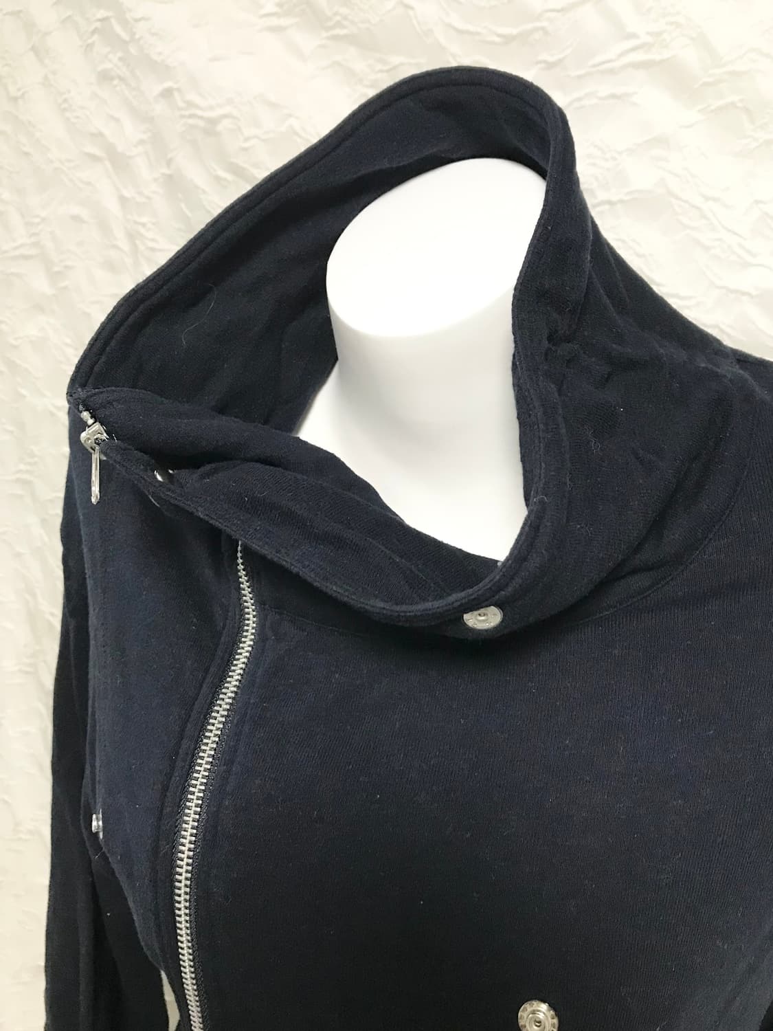 빈티지 사선 지퍼 하이넥 코튼 자켓 상품이미지5