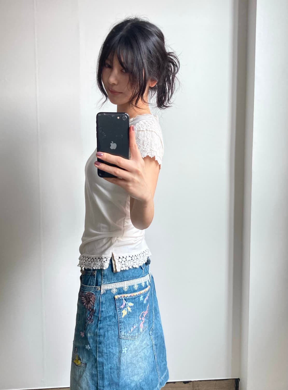 레이스 리본 티셔츠 상품이미지2