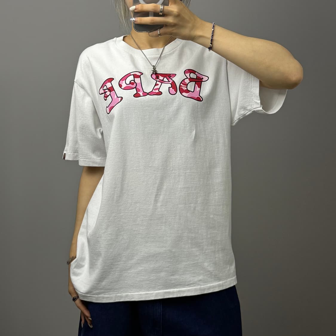 BAPE 베이프 베스킷볼 ABC 카모 화이트 반팔 티셔츠 상품이미지2