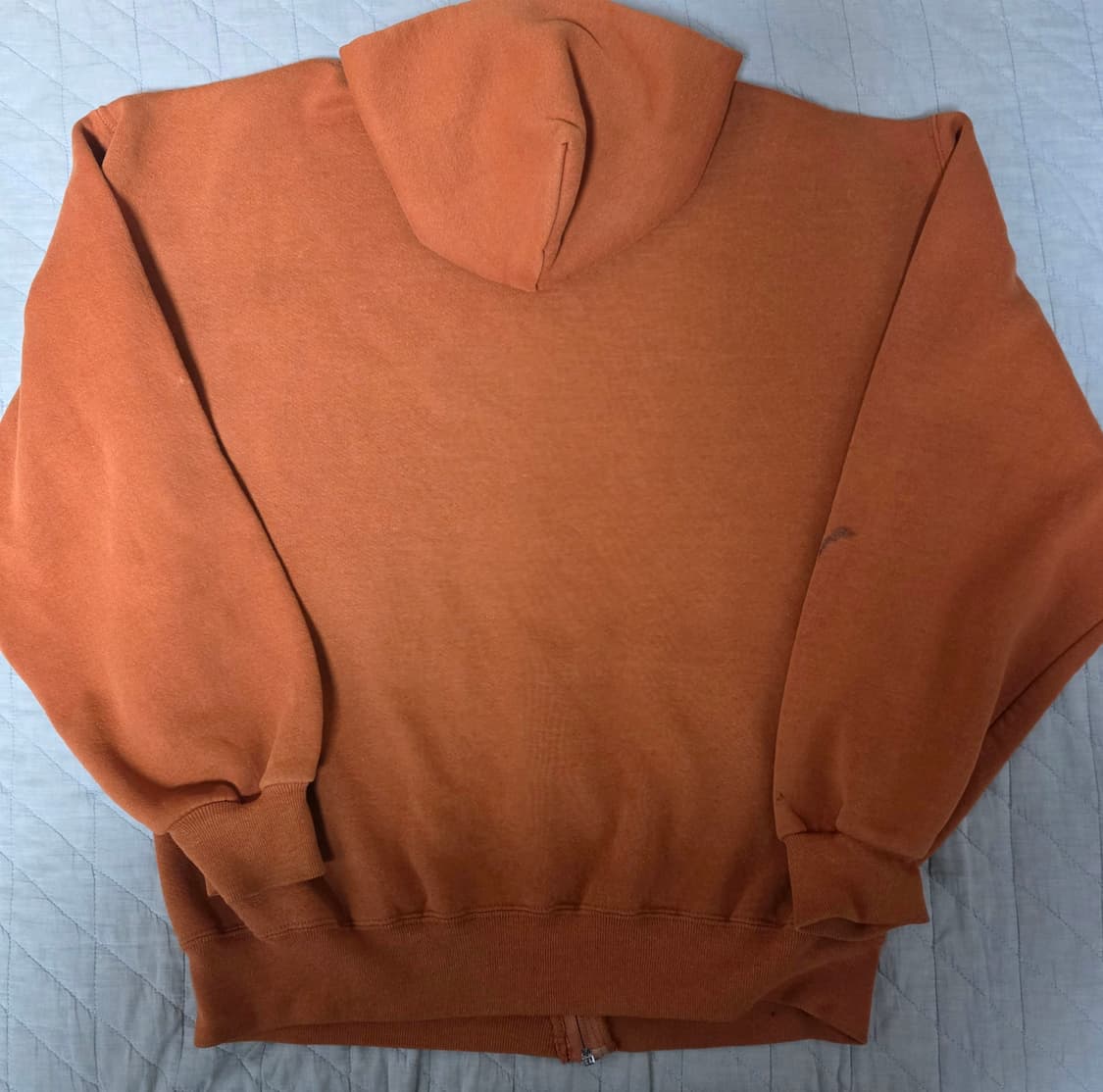 [L] 90s 러셀 애슬레틱 텍사스 후드집업 오렌지 페인팅 상품이미지6