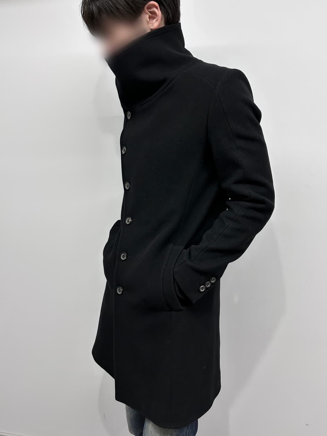 Zara Black-Tag 사선 하이넥 코트 상품이미지3