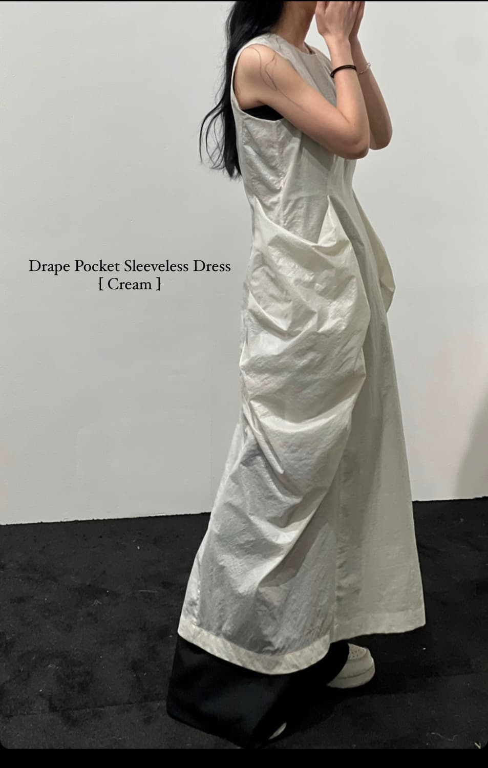 새상품)트리밍버드 드레이프 포켓 슬리브리스 드레스 원피스 상품이미지3