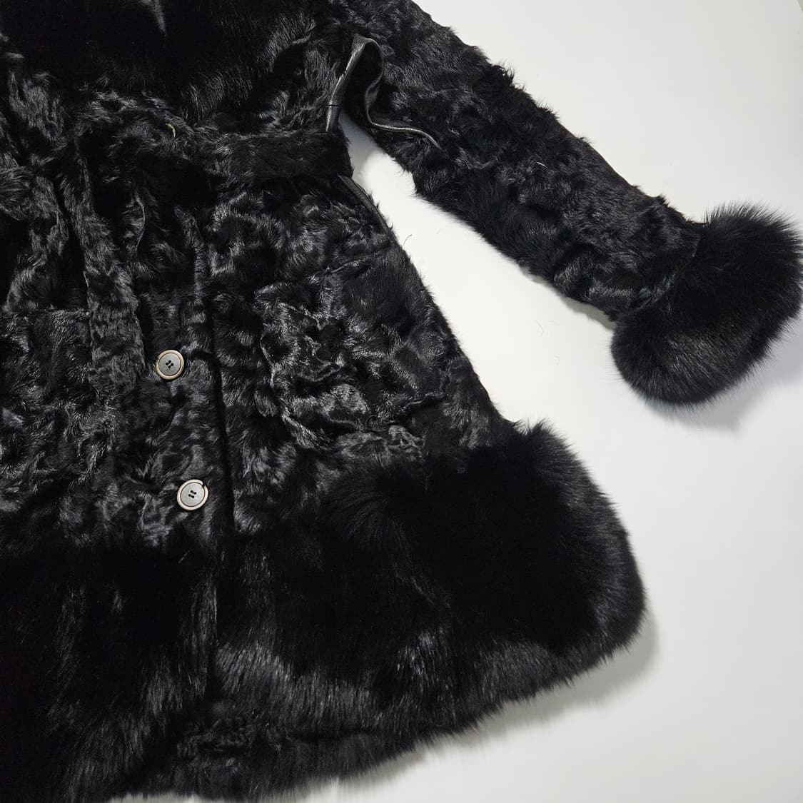 안나수이 블랙 퍼 코트[S] 상품이미지2