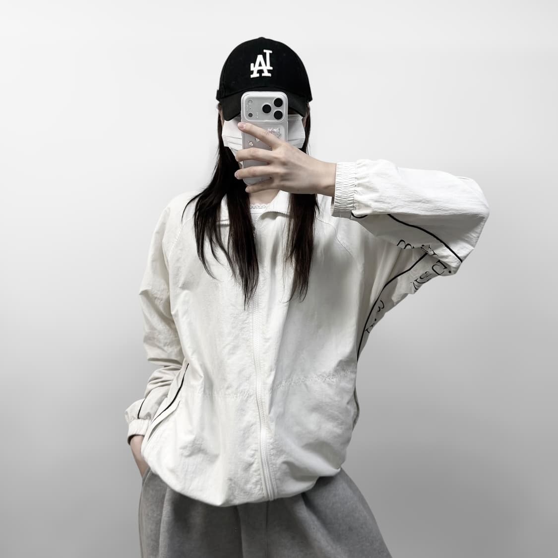 마뗑킴 사이드 로고 윈드 바람막이 자켓 상품이미지1