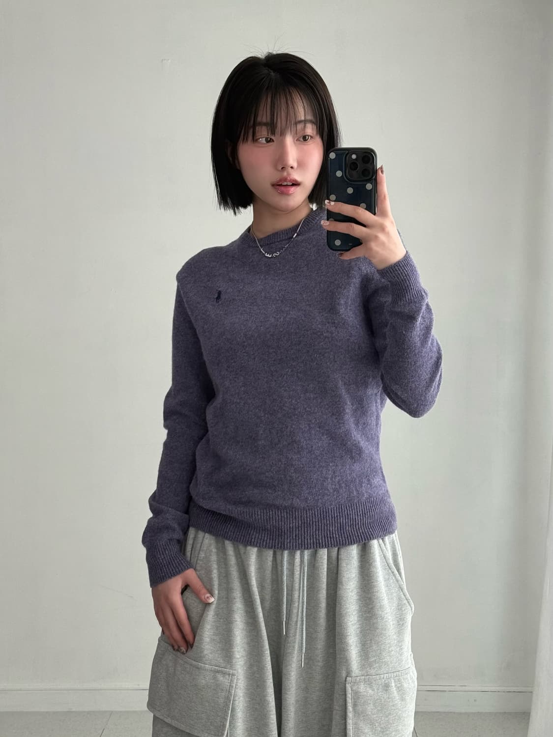 폴로 뮤트 퍼플 니트 상품이미지3