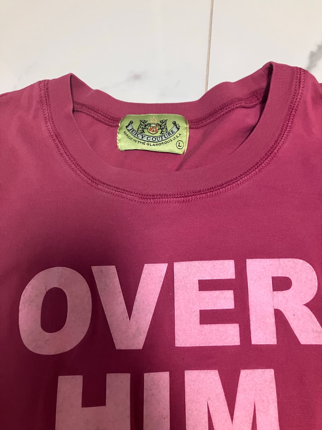 Y2K 쥬시 꾸뛰르 핑크 롱 슬리브 티셔츠 L 쭉티 상품이미지2