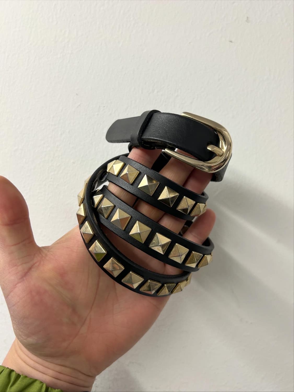 빈티지 레더 스터드 벨트 상품이미지1