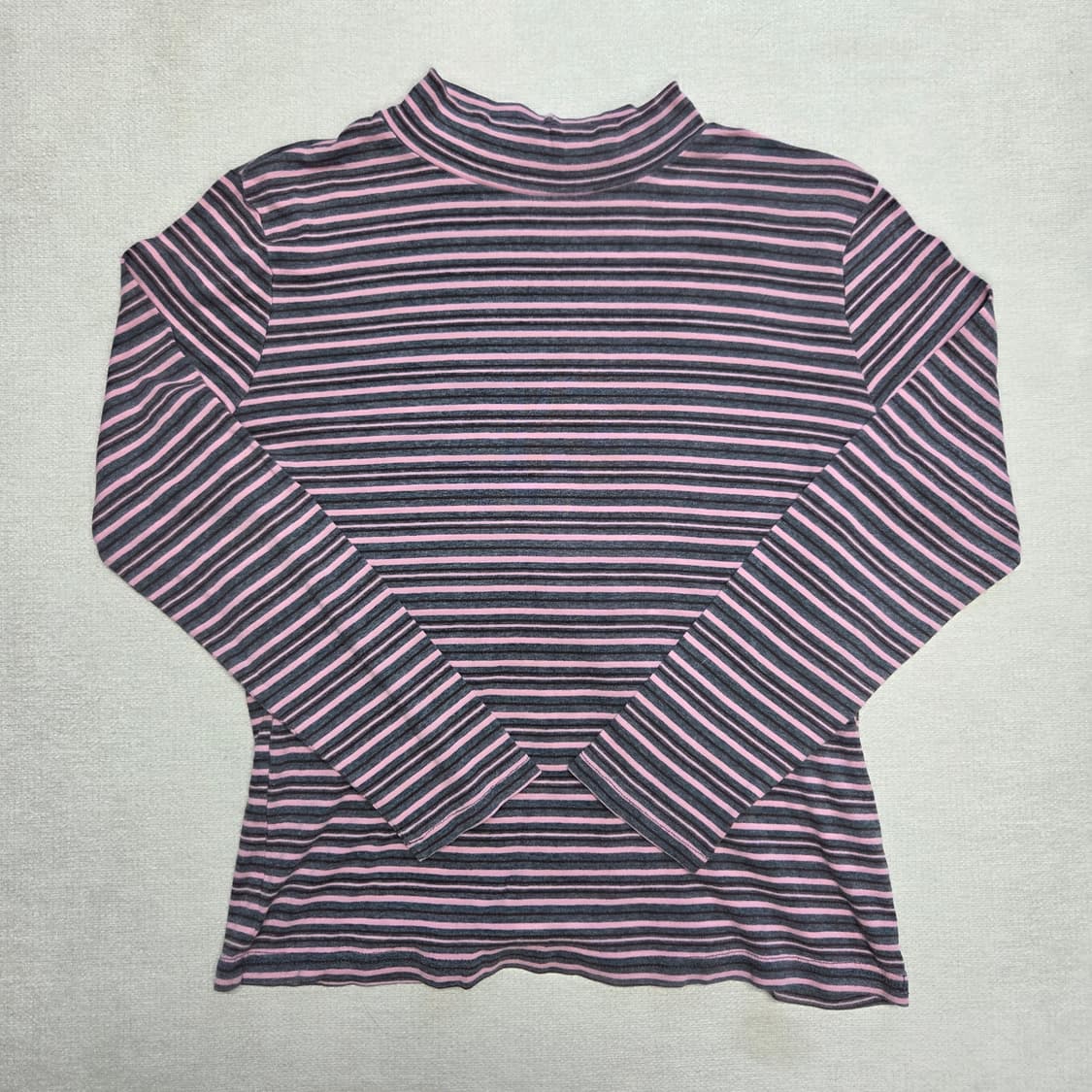 일본 빈티지 아메카지 스트라이프 반폴라 티셔츠 상품이미지1