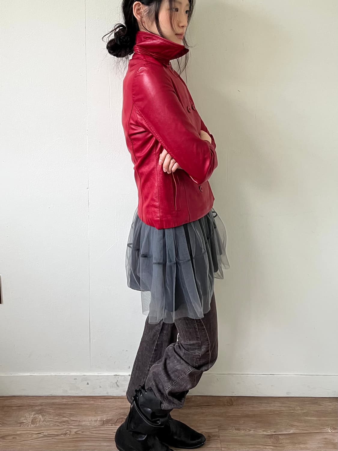 Instinct 레드 레더 자켓 상품이미지6