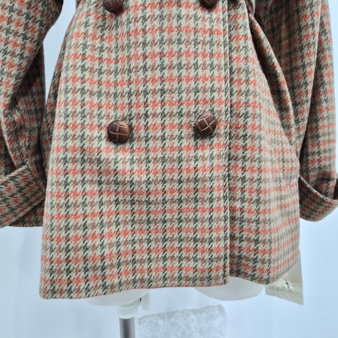 오렌지 카키 하운드투스 체크 울 벨티드 숏코트 상품이미지8