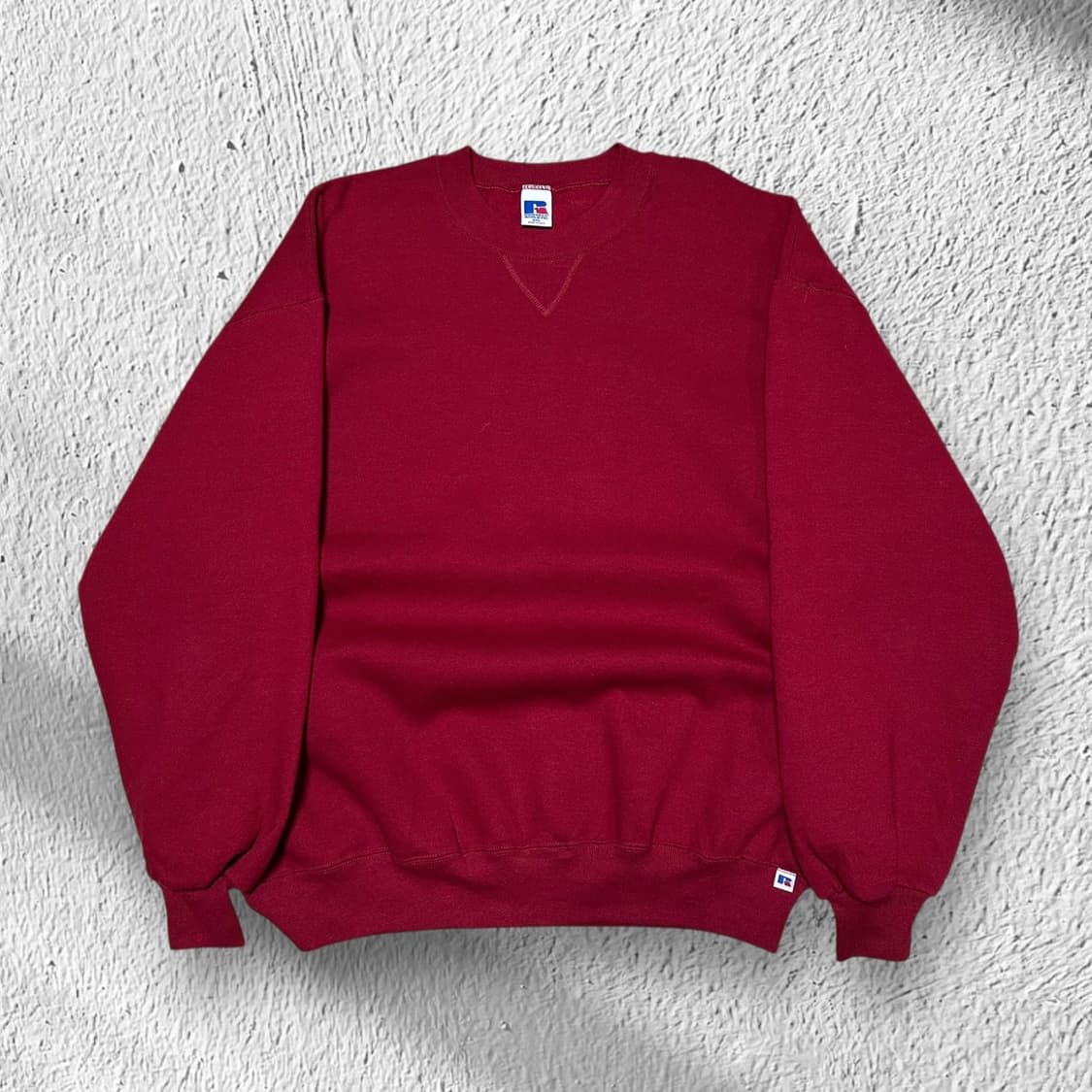 90s russell 러셀 스웻셔츠 버건디 XXL 상품이미지1