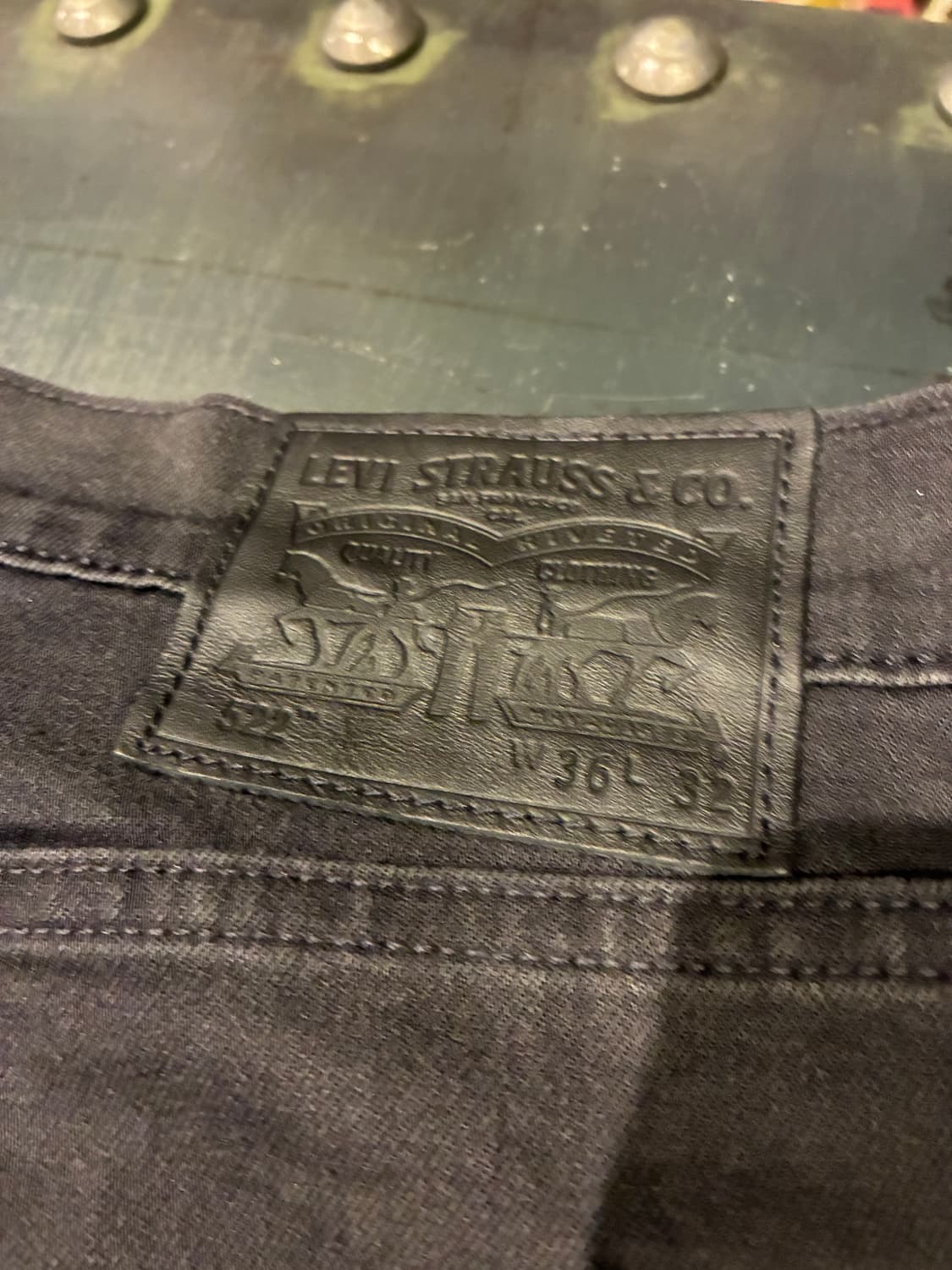 36/32) 리바이스 522 스트레이트 워싱 블랙 데님 상품이미지6