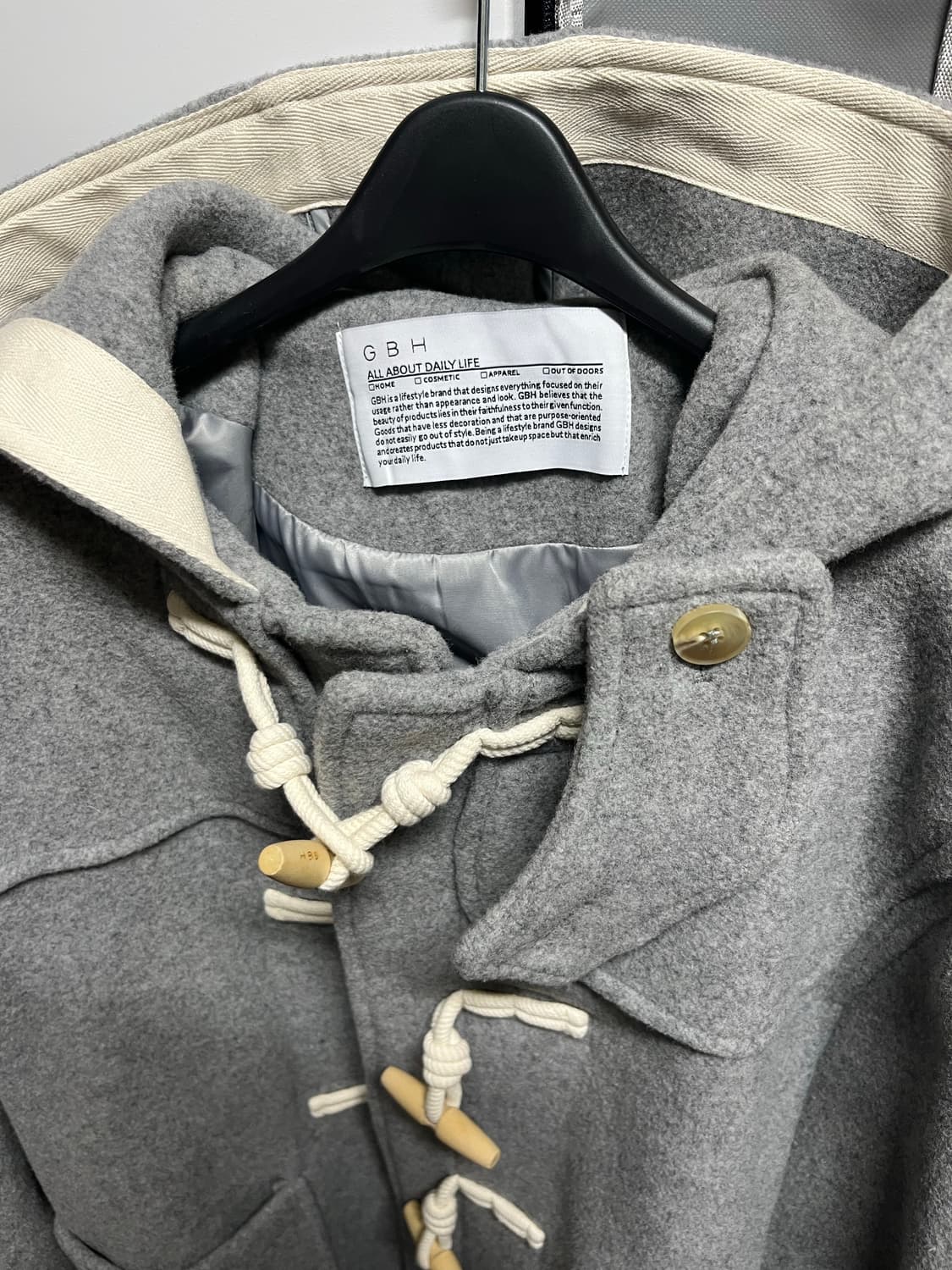GBH 하프 더블코트(그레이) 1회 착용 상품이미지5