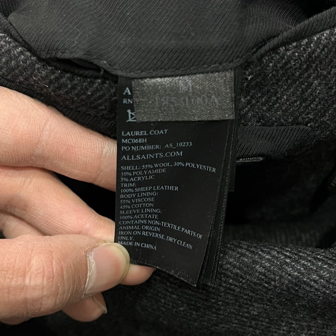  올세인츠 히든 버튼 코트 y14918 상품이미지7