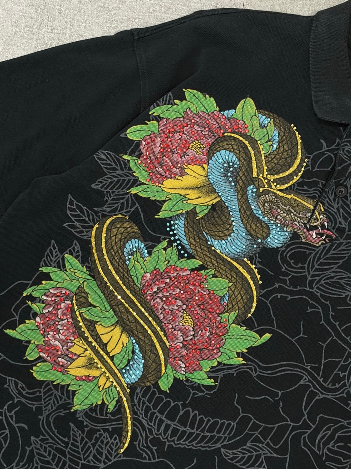 아비렉스 오리엔탈 뱀 반팔 카라티 상품이미지4