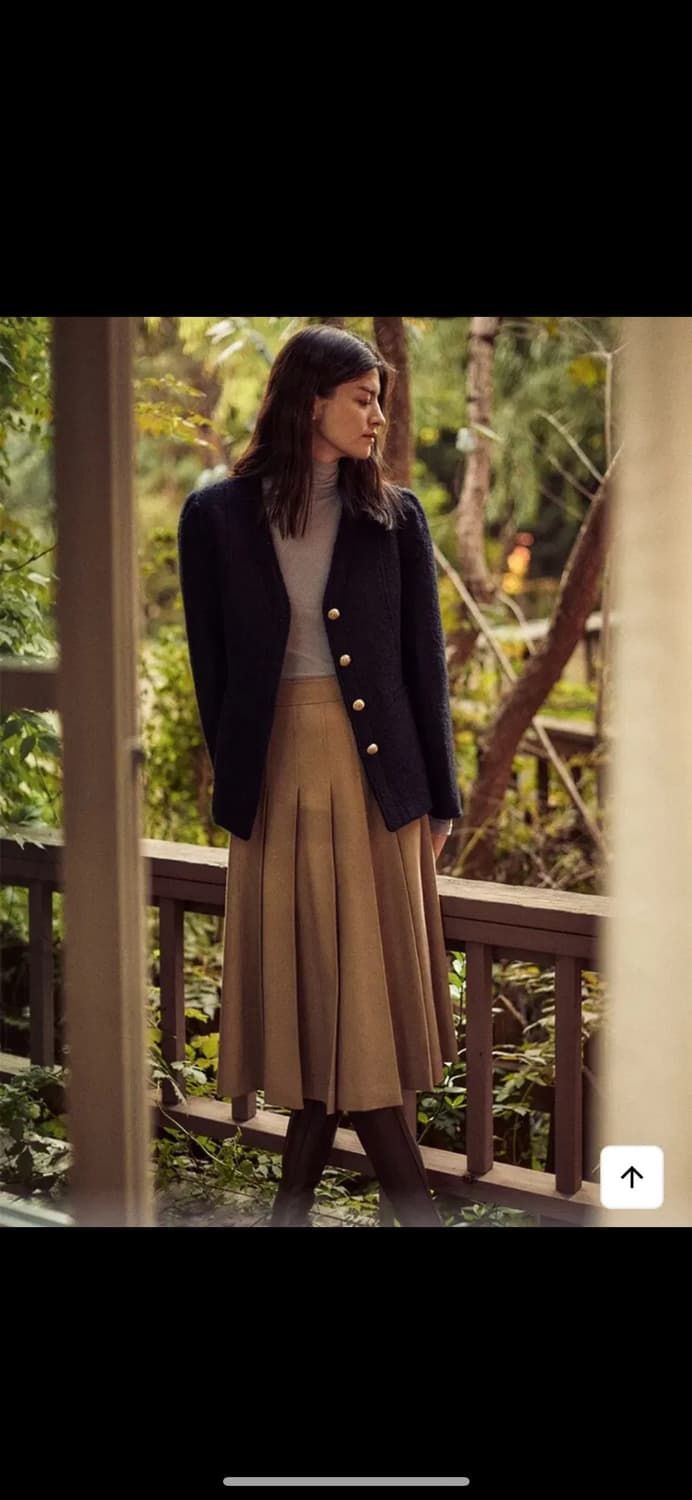 패브릭컬러지 노카라 퍼프 슬리브 자켓 블랙 상품이미지1