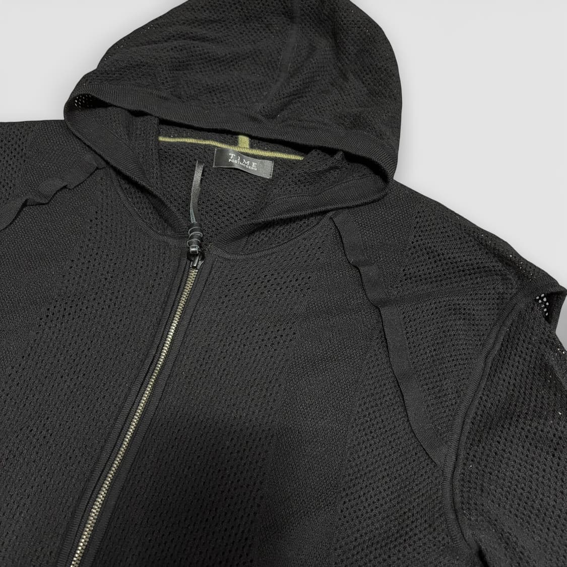 우먼FREE TIME 타임 블랙 레이어드 니트 후드집업 가디건 상품이미지3