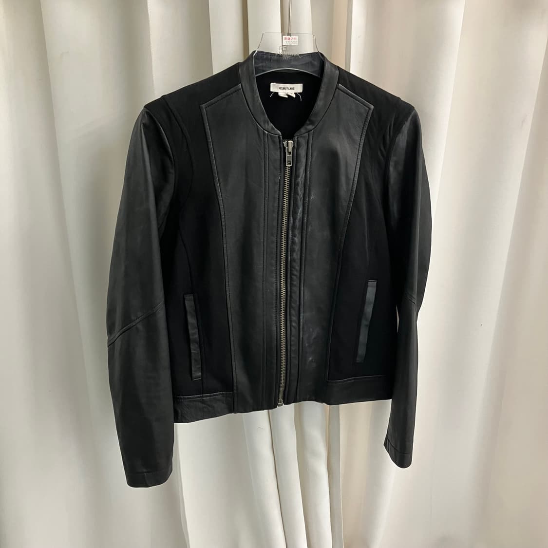 헬무트 랭 블랙 패널 레더 자켓 S 상품이미지1