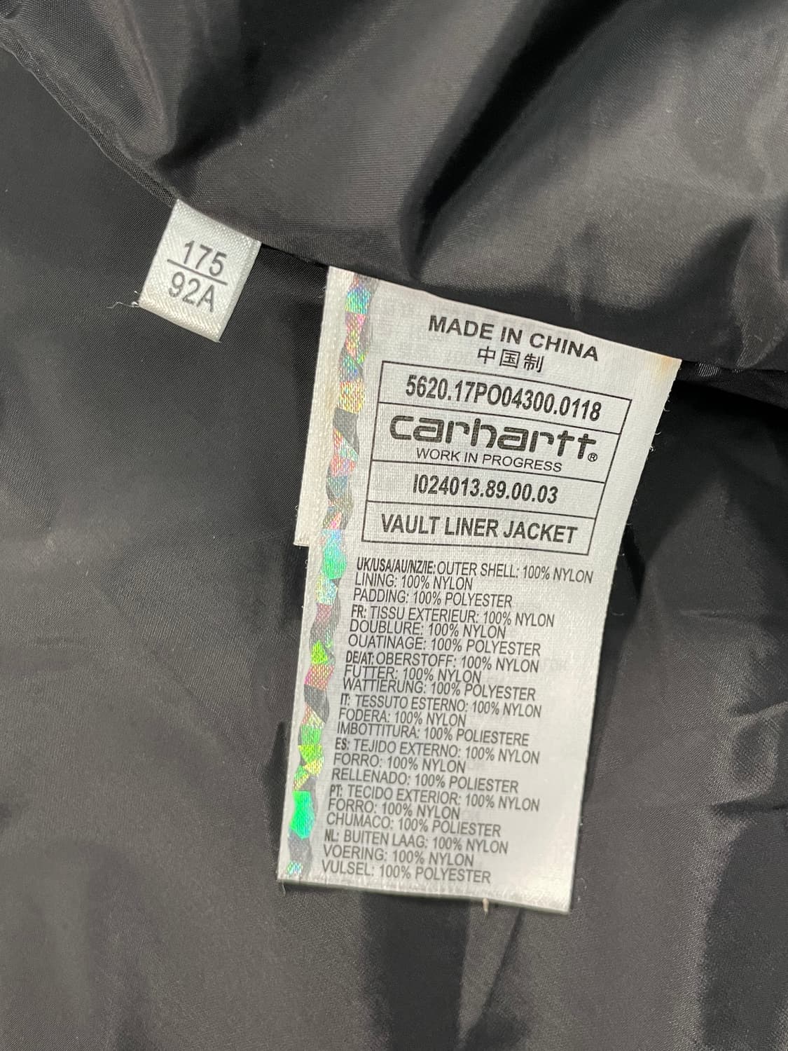 칼하트 WIP 볼트 라이너 자켓 상품이미지7