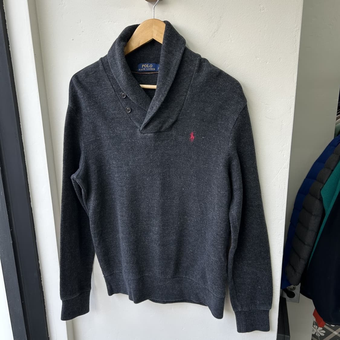 16040 - 폴로 랄프로렌 차콜 엘보 패치 하프 니트 상품이미지2