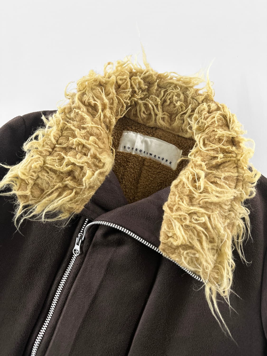 00s 스나오 쿠와하라 퍼 카라 집 업 코트 상품이미지4