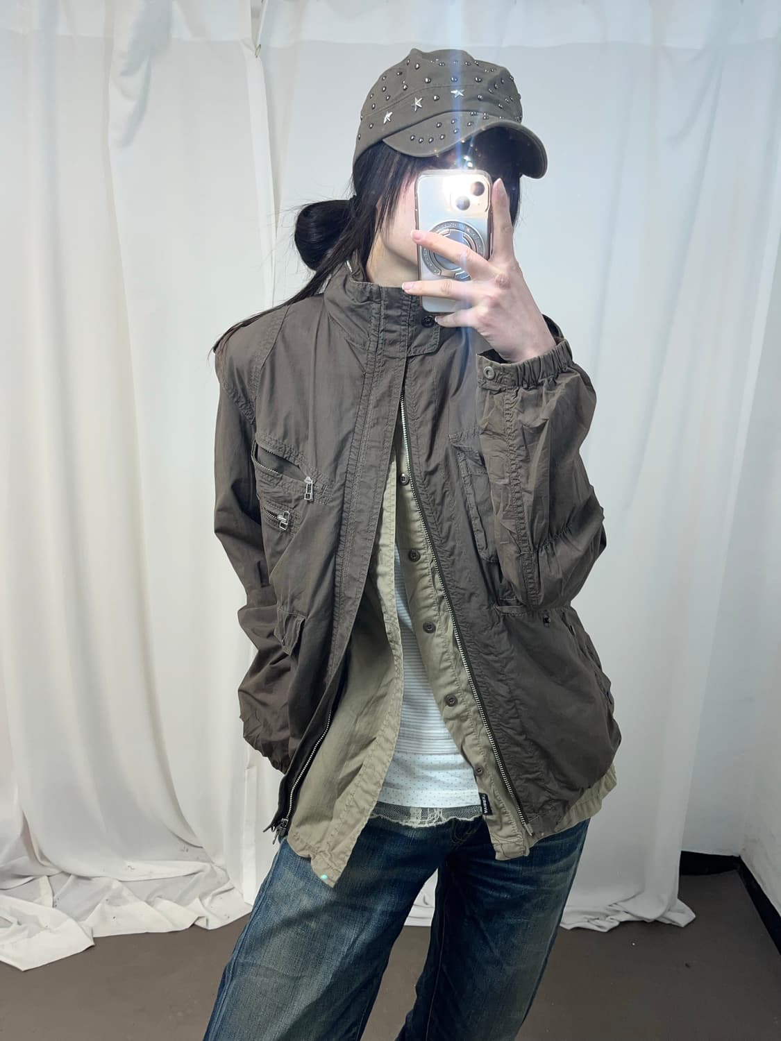 Y2K 브라운 유틸리티 자켓 상품이미지6