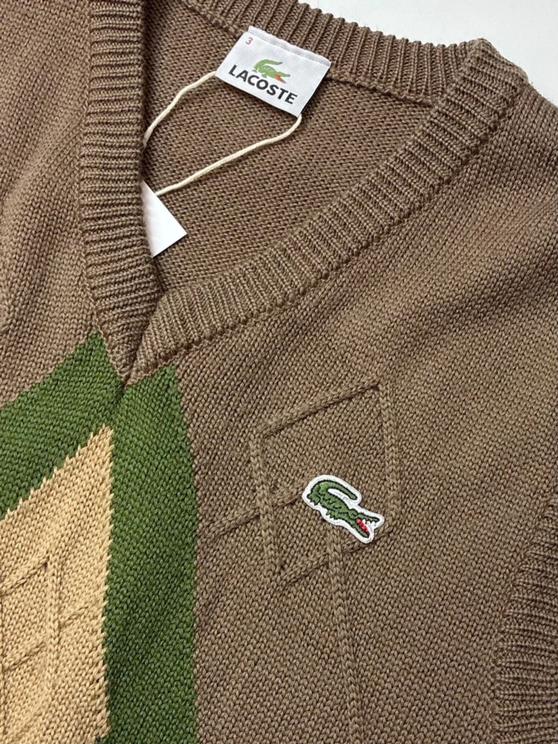 라코스테 90s 재팬 아가일 울 니트 베스트 PN5131 상품이미지3