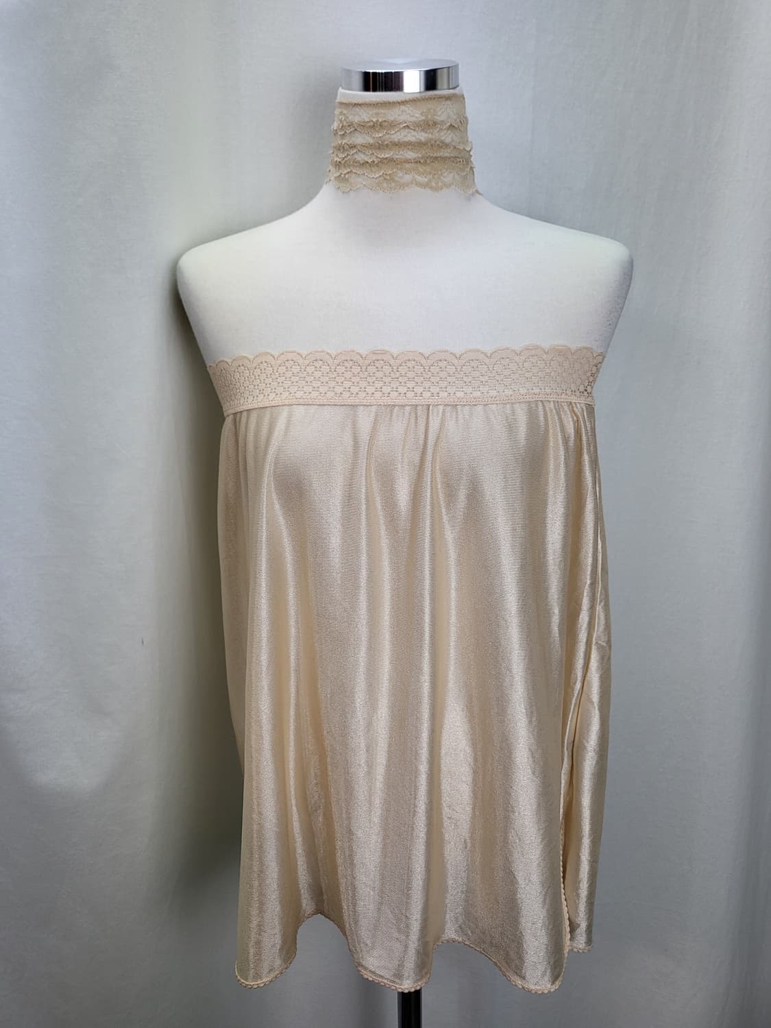 빈티지 글로시 하프 밴딩 슬립 스커트 상품이미지4